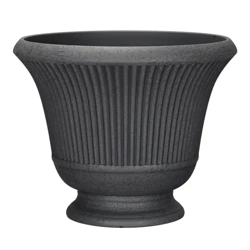 Planter 12.9" H X 16" D Polyresin Pedestal Urn Charcoal Charcoal - pack of 5