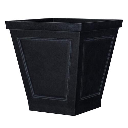 Planter 16.7" H X 16" D Polyresin New England Black Black