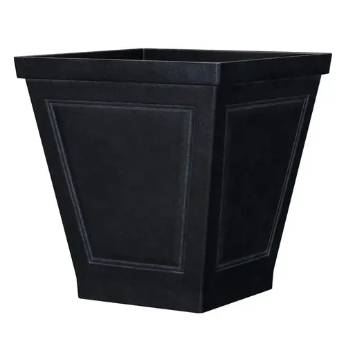 Planter 16.7" H X 16" D Polyresin New England Black Black - pack of 5