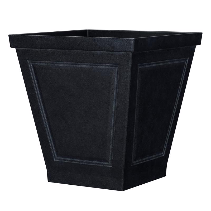 L&G Solutions PVE5516TCI Planter 16.7" H X 16" D Polyresin New England Black Black