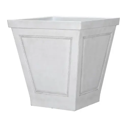 Planter 16.7" H X 16" D Polyresin New England White White - pack of 5