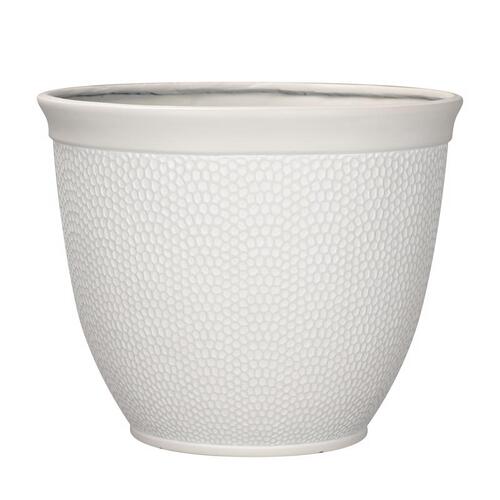 L&G Solutions PVI4616TWI Planter 13" H X 16" D Polyresin Shea White White