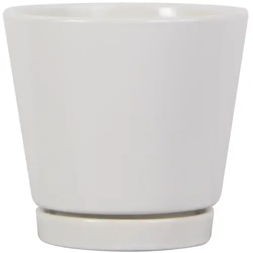 Planter 4" H X 4" W X 4" D Ceramic Knack White White - pack of 12