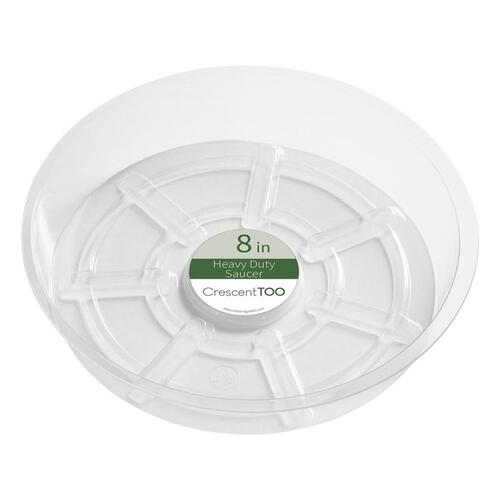 Plant Saucer 1.5" H X 8" D Plastic Clear Clear