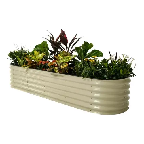 Vego Garden VB9N117W Raised Garden Bed 17" H Metal Modular Pearl Pearl