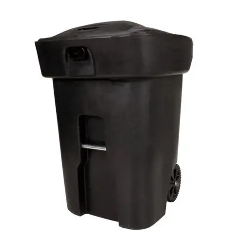 Trash Can Bear Tough 96 gal Black Polyethylene Wheeled Lid Included Animal Proof/Animal Resist Black