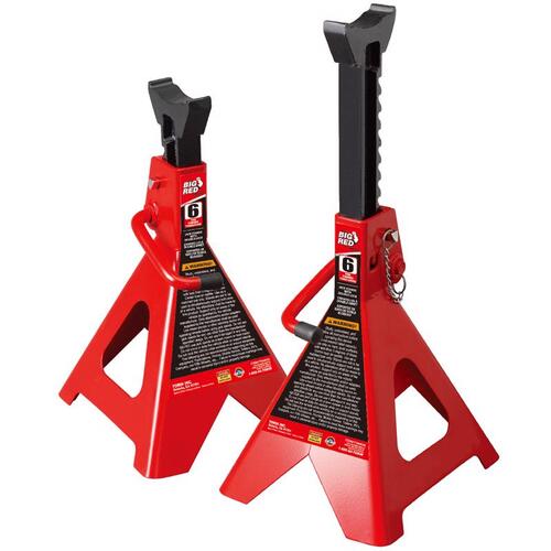 Double Lock Jack Stands Big Red Manual 6 ton Black/Red