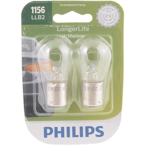 Philips 1156LLB2 Miniature Automotive Bulb LongerLife Incandescent Back-Up/Cornering/Stop/Turn 1156LLB2
