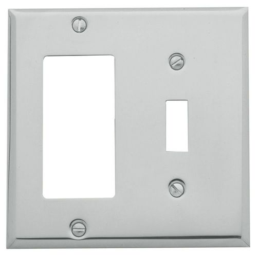 Baldwin 4743260 Single Rocker and Toggle Beveled Switch Plate Bright ...