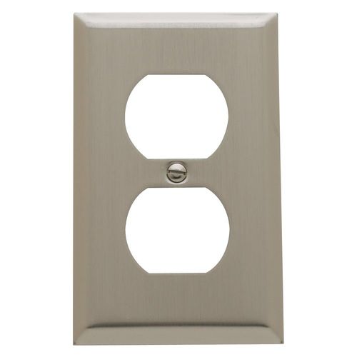 Baldwin 4752150 Beveled Edge Switchplate, Satin Nickel