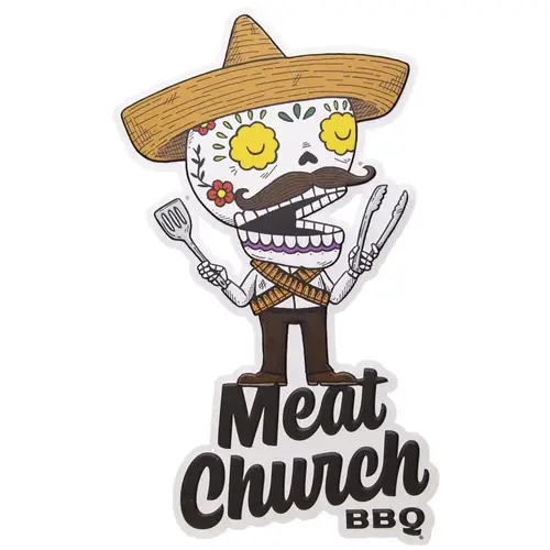 Meat Church 703355944073 Embossed Tacker Sign Meato Bandito Aluminum Multicolored