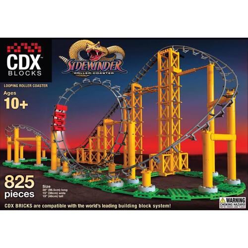 Sidewinder Roller Coaster CDX Blocks Metal/Plastic Multicolored 825 pc Multicolored