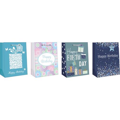Paper Images EGBT2A-1 Gift Bag Assorted Adult Birthday Medium Assorted
