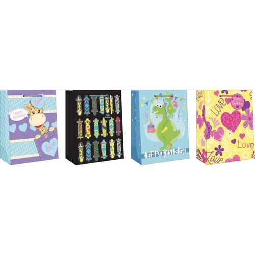 Paper Images EGBT2A-2 Gift Bag Assorted Juvenile Birthday Medium Assorted