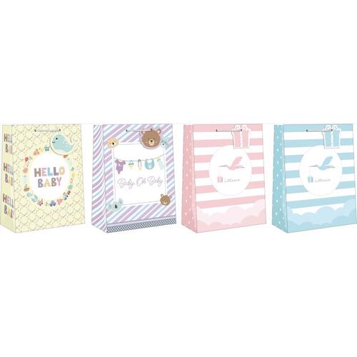 Paper Images EGBT3A-8-XCP12 Gift Bag Assorted Baby 2 Assorted - pack of 12