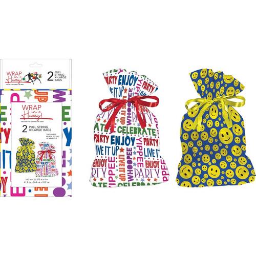 Paper Images E2MXLDGB-01 Drawstring Gift Bag Assorted All Occasion Assorted