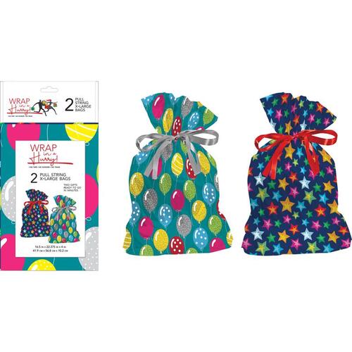 Paper Images E2MXLDGB-02 Drawstring Gift Bag Assorted All Occasion Assorted