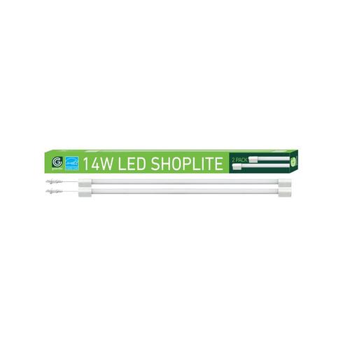 Greenlite 14WSHOP1T2PK Shop Light 30" 2-Light pk 14 W LED White