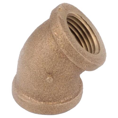 Anderson Metals 738107-04AH 45 Degree Elbow 1/4" FIP in. X 1/4" D FIP Brass