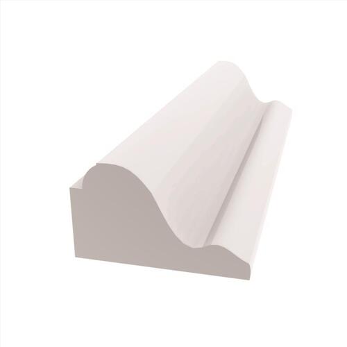 Alexandria Moulding RY312-ZM096C Base Cap 11/16" H X 1 1/8" W X 8 ft. L Paintable White PVC Paintable