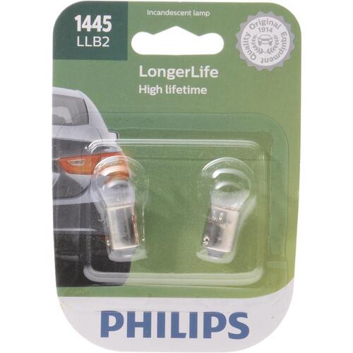 Philips 1445LLB2 Miniature Automotive Bulb LongerLife Incandescent Parking/Stop/Tail/Turn 1445LLB2