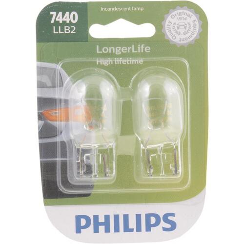 Philips 7440LLB2 Miniature Automotive Bulb LongerLife Incandescent Back-Up/Cornering/Stop/Turn 7440LLB2