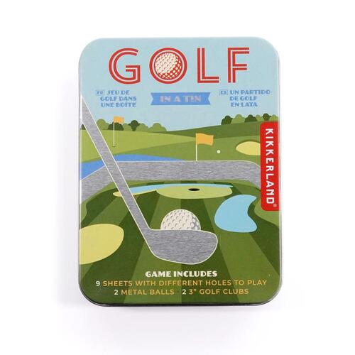 KIKKERLAND GG215 Golf In a Tin Game Paper/Plastic 13 pc