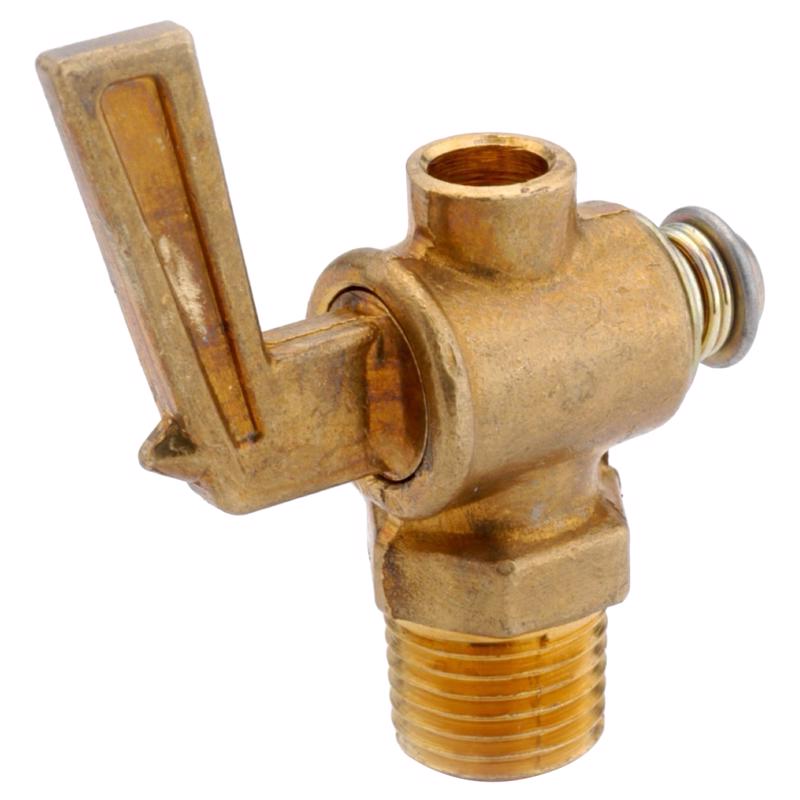 Anderson Metals 59404-04AH Drain Valve with Lever 1/4" MIP in. Brass