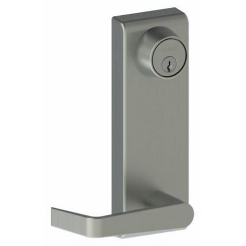 Cylinder Escutcheon Outside Exit Device Trim with Left Hand Withnell Lever # 93801 Satin Stainless Steel Finish
