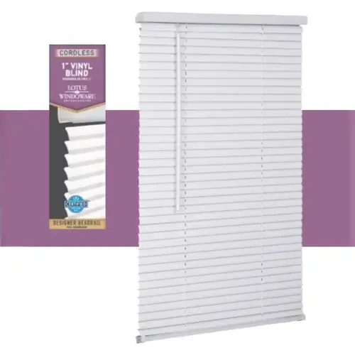 Mini-Blinds Vinyl 1" 71" W X 72" H White Cordless White