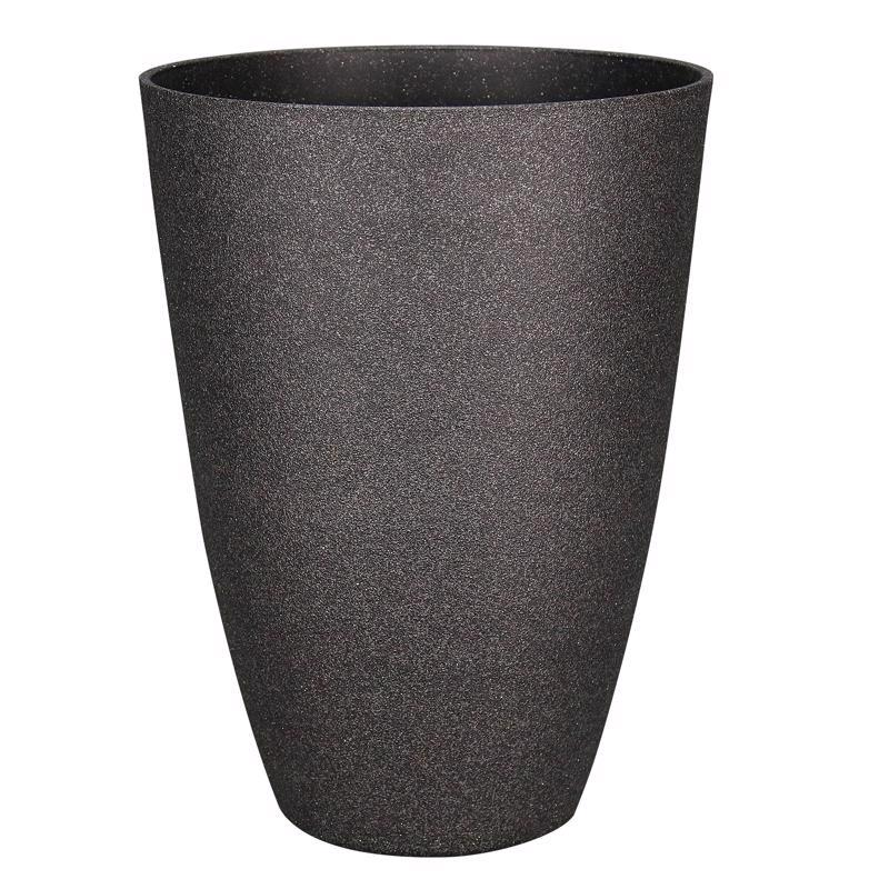 L&G Solutions PVC2016SCI Tall Planter 21.9" H X 16" D Polyresin Speckle Charcoal Matte