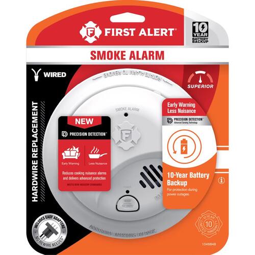 First Alert 1046848 Smoke Detector Interconnect Hard-Wired w/Battery Back-up Ionization