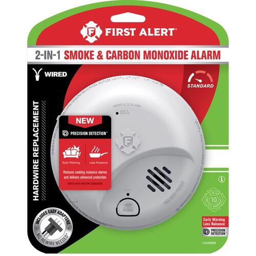 First Alert 1046869 Smoke and Carbon Monoxide Detector Hard-Wired w/Battery Back-Up Ionization
