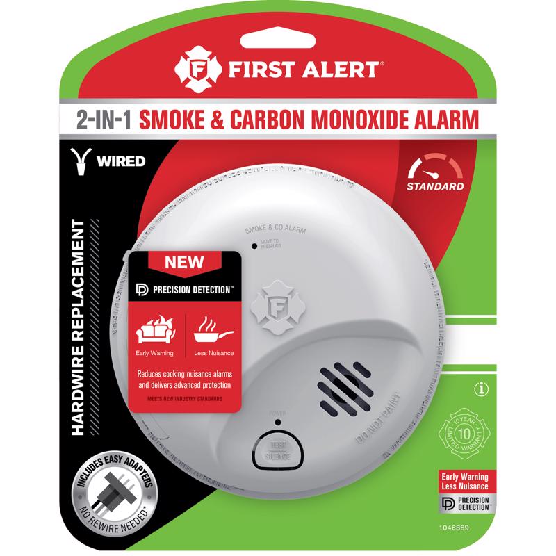 First Alert 1046869 Smoke and Carbon Monoxide Detector Hard-Wired w/Battery Back-Up Ionization