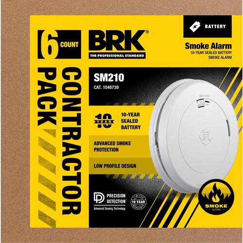 First Alert 1046739 Smoke Detector 6 Pk Battery-Powered Photoelectric