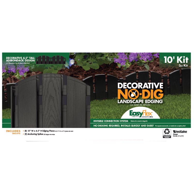 DIMEX LLC 3600BK-10-6 Landscape Edging Kit 10 ft. L X 4.5" H Plastic Black Black