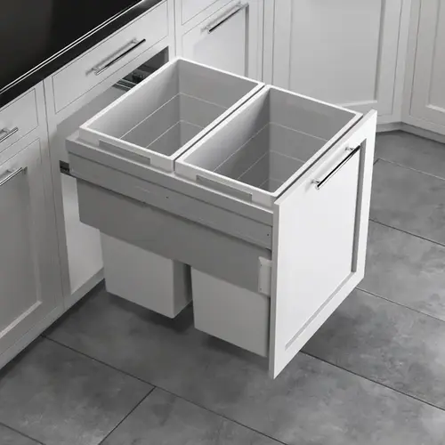 Hafele 502.77.523 Waste Bin Pull-Out, Hailo US Cargo FF 21, (Face Frame) Dark silver gray