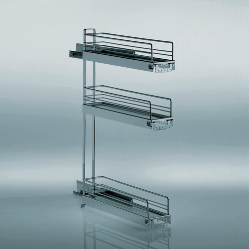 Base Cabinet Pull-Out, 3-Tier, 90 degree Steel, chrome 26.4 lbs (12 kg) load capacity Chrome