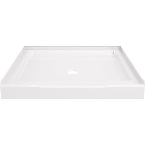 Classic 500 36 in. L x 36 in. W Alcove Shower Pan Base with Center Drain in High Gloss White