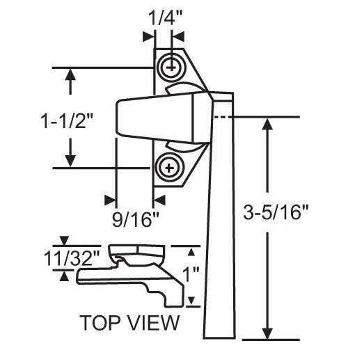 Cam Handle Red 1 1/2in Truth Right Hand Offset Base Die Cast