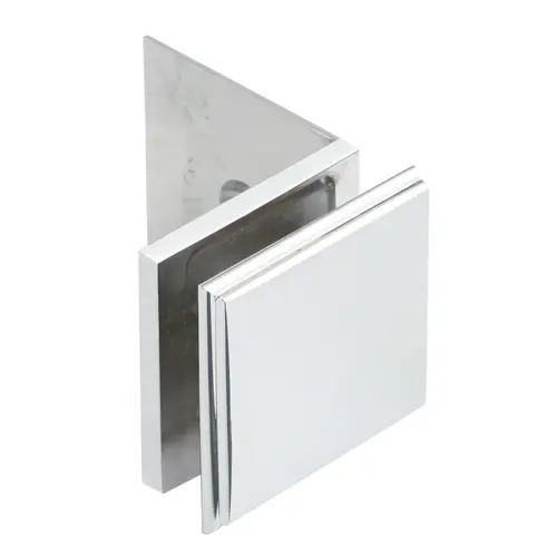 Symphony 90 degree Wall-Glass Clamp with Leg - Polished Chrome