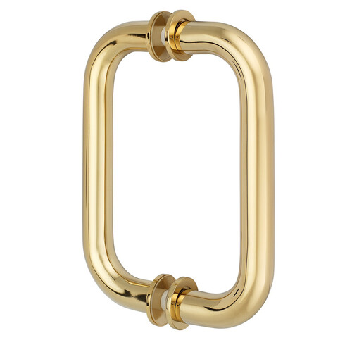 Oceana 6" c/c Back-to-Back Pull with Rosettes - Polished Brass PVD