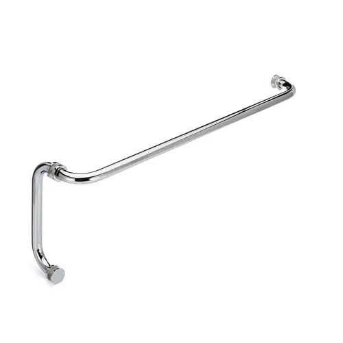 Oceana 22" c/c Towel Bar x 8" c/c Pull with Rosettes - Polished Chrome Portals Luxury Hardware