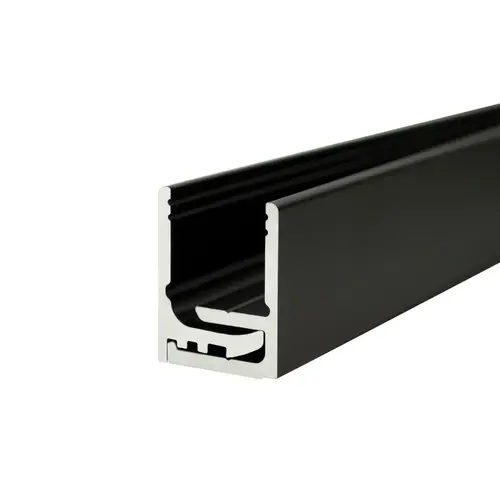 Bottom/Side 2-Part Channel - 5/16" to 7/8" Glass - 94" - Matte Black