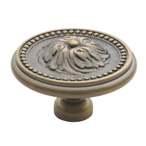 2" Ornamental Knob Antique Brass Finish