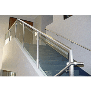Polished Stainless Steel 1.9" Schedule 40 Post Rail for Use with Glass Infill Panels