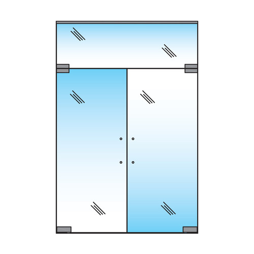Bohle-Portals BA5216806 ALVA ET2 - Dual-Swing Door Opening with Transom - Standard Duty, NHO - Brushed Stainless