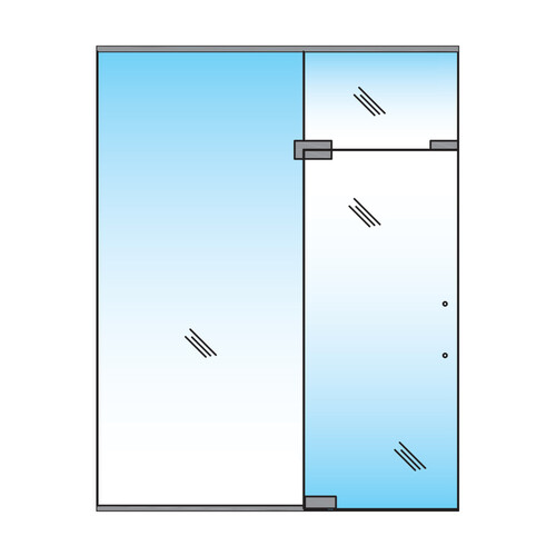 Bohle-Portals BA5216812 ALVA ET3 - Door Opening with Hinge-Side Panel and Transom - Standard Duty, NHO - Brushed Stainless