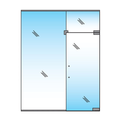 Bohle-Portals BA5216818 ALVA ET4 - Door Opening with Single Sidelite and Transom - Standard Duty, NHO - Brushed Stainless
