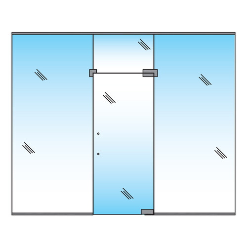Bohle-Portals BA5216824 ALVA ET5 - Door Opening with Dual Sidelites and Transom - Standard Duty, NHO - Brushed Stainless